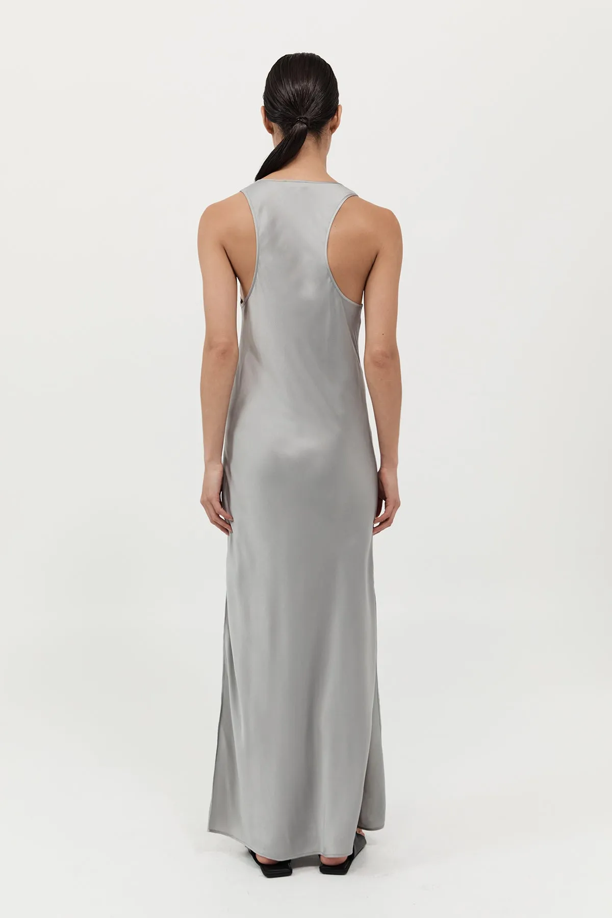 Bias Tank Dress - Silver