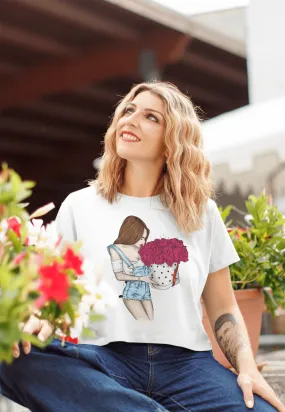 Floral Charm Cropped Tee