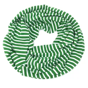 Infinity Scarf Green Stripes Knit