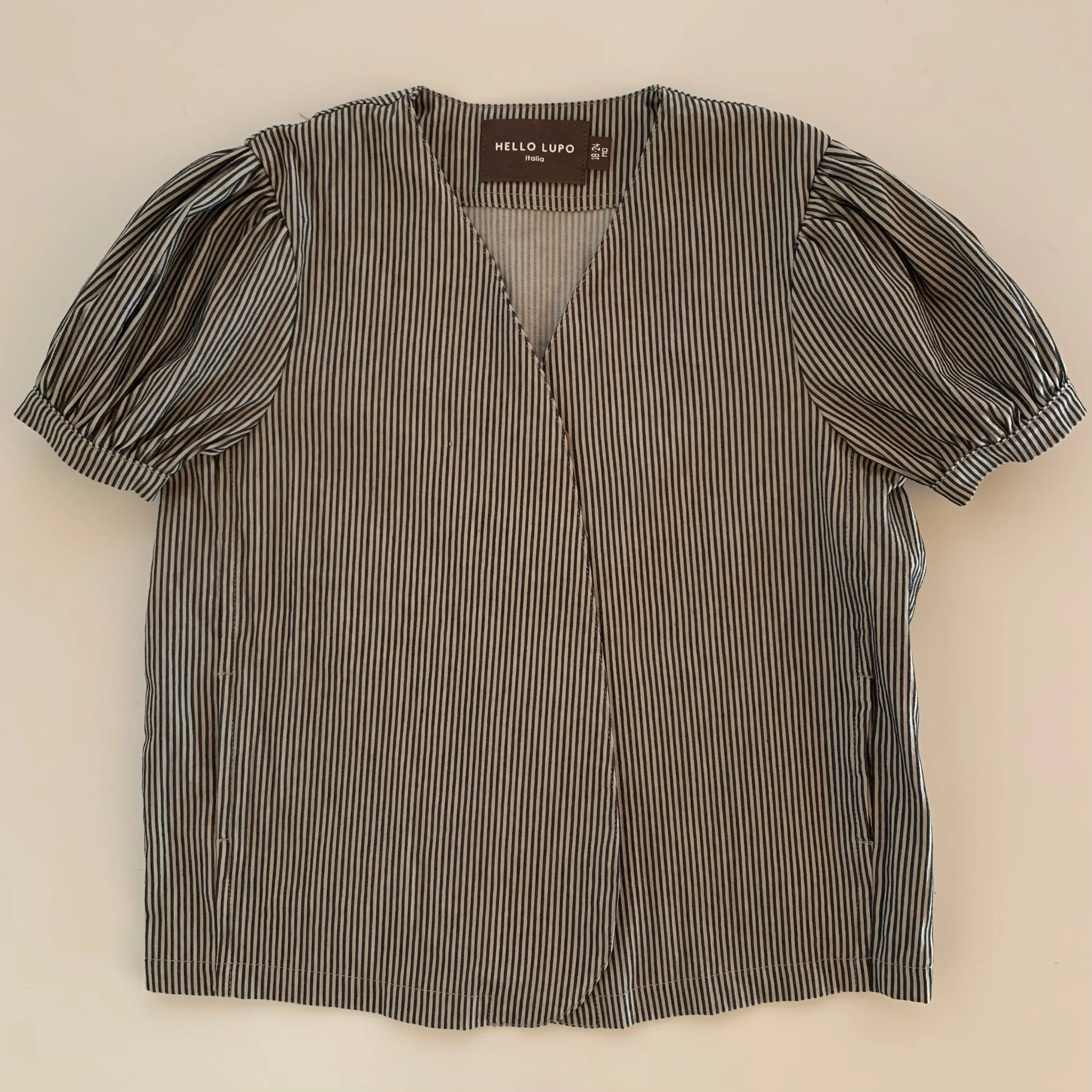 Kimono Ballon Jacket - Black White Stripe