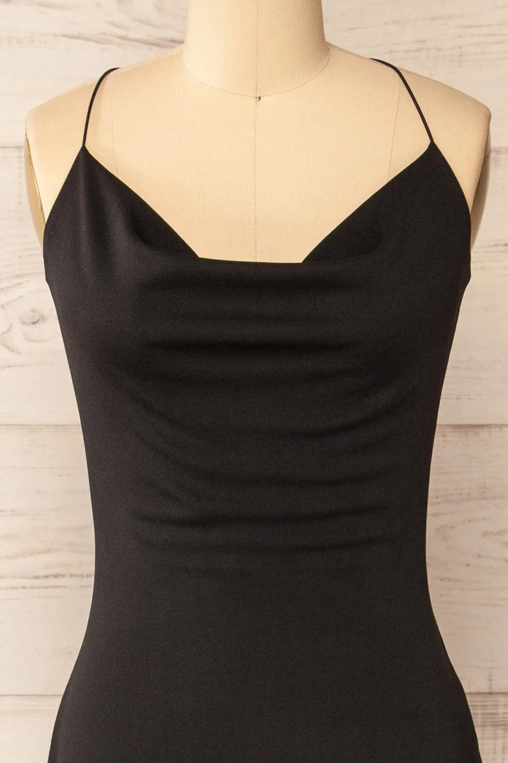 Ocala Black | Fitted Open-Back Maxi Dress