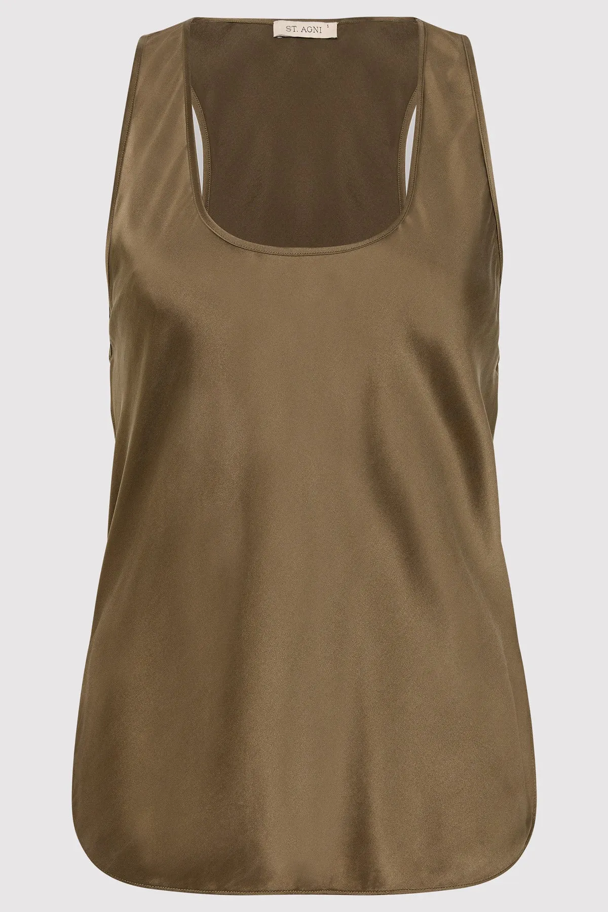 Racer Back Bias Tank - Kelp
