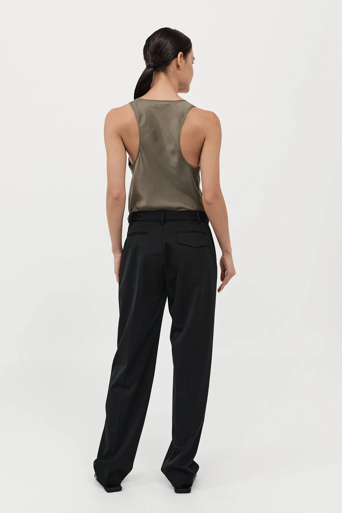Racer Back Bias Tank - Kelp