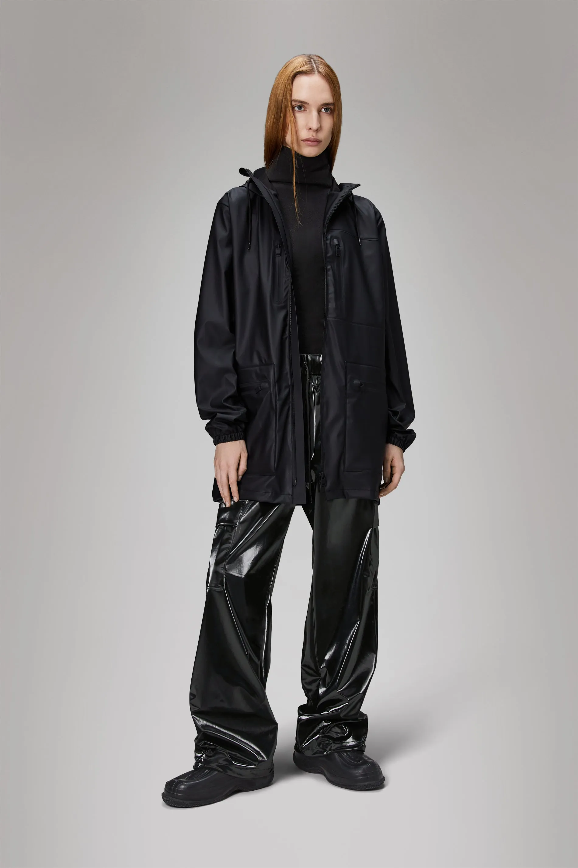 RAINS UNISEX CARGO LONG JACKET W3 - 2 COLORS